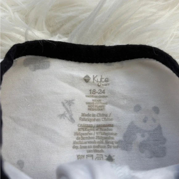 Panda Print Kids One Piece - White and Black - kyte baby - Picture 2 of 2